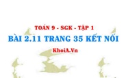 Bài 2.11 trang 35 Toán 9 Kết nối tri thức Tập 1
